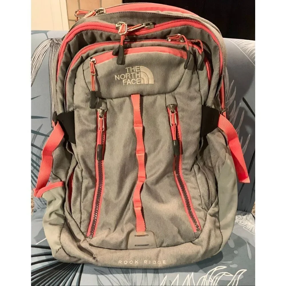 THE NORTH FACE rock ridge gray School Work HIKE CAMP DAY Backpack